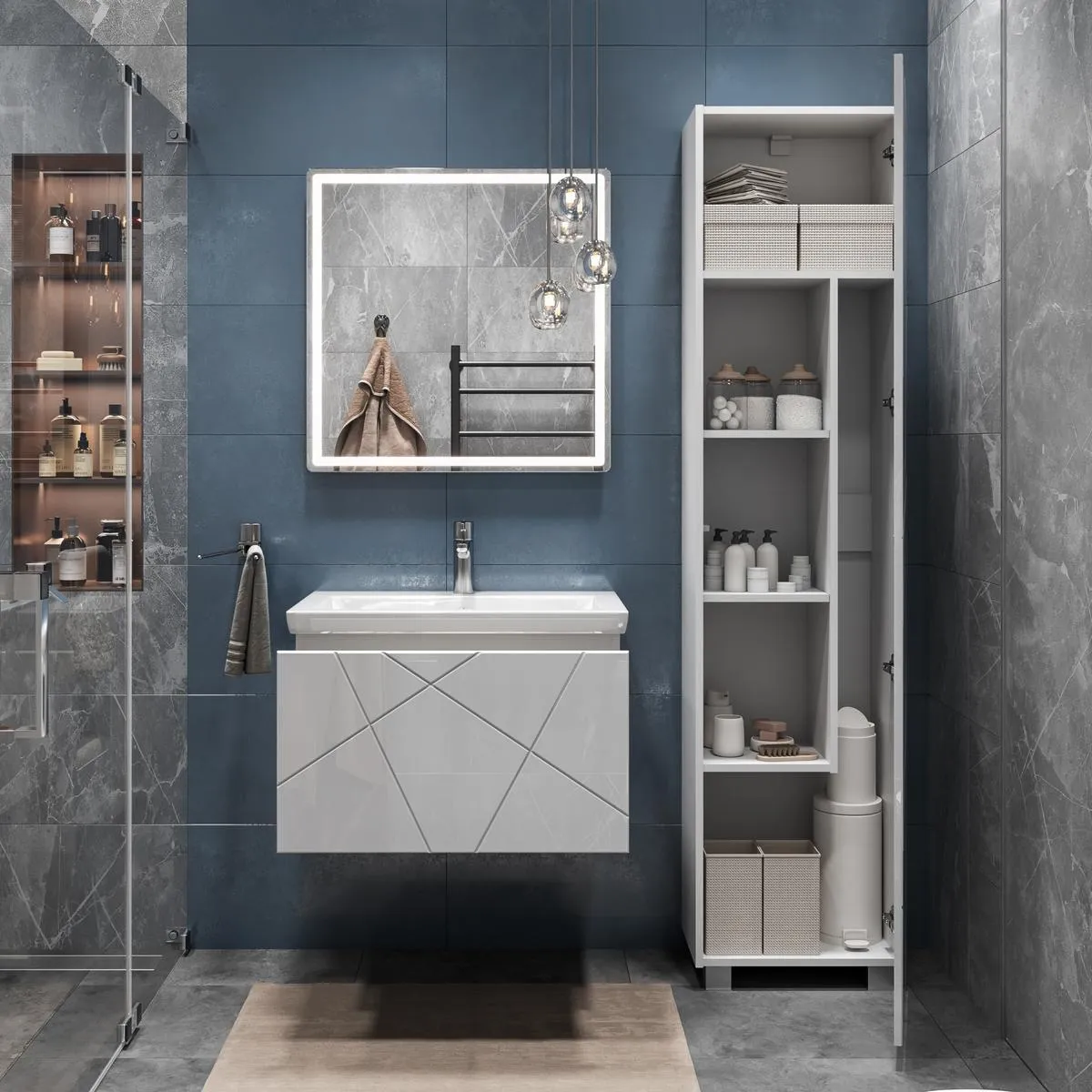 Тумба с раковиной подвесная VIGO Geometry 033, 60 см