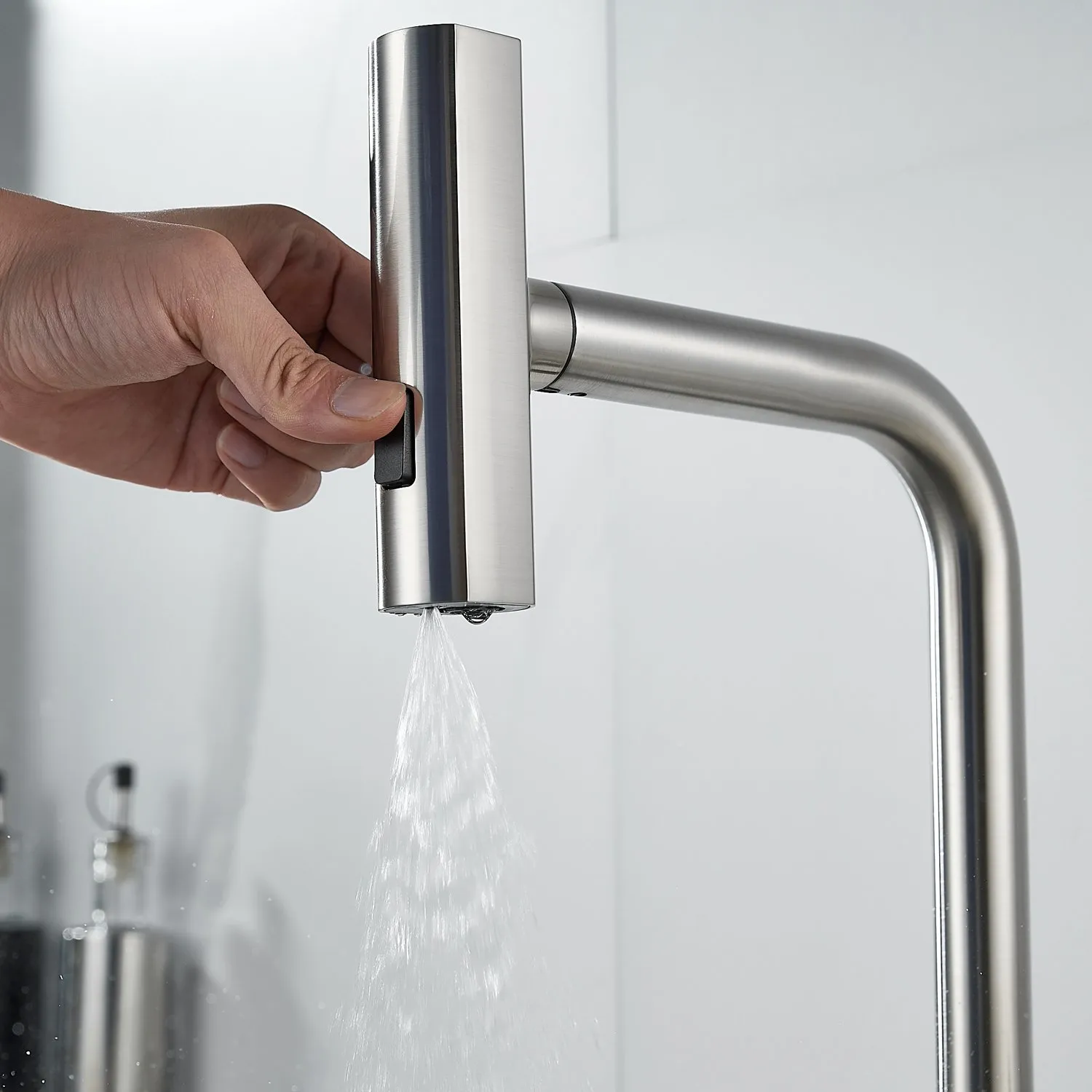 Смеситель для кухни с мультифункциональным изливом Raffine F203L, сатин