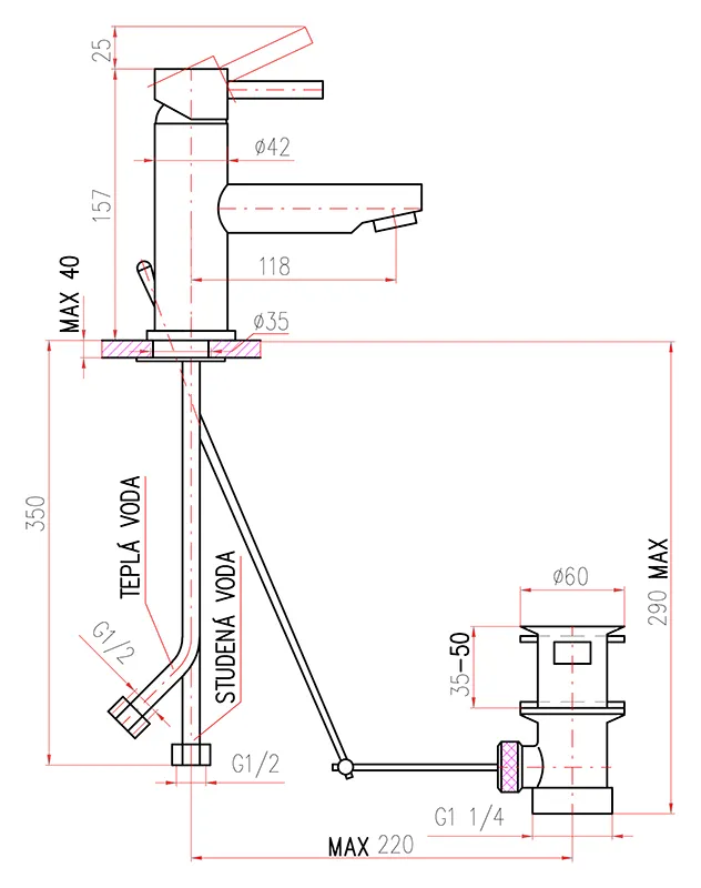 Смеситель для раковины Rav Slezak Seina SE927.5K