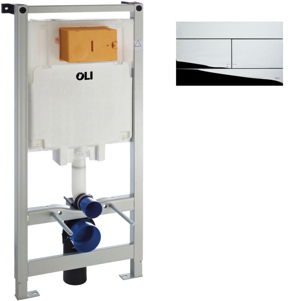 Комплект: Инсталляция OLI 80 (0500/1150/0120) мм, механическая + Панель слива SLIM, хром глянец, OLI