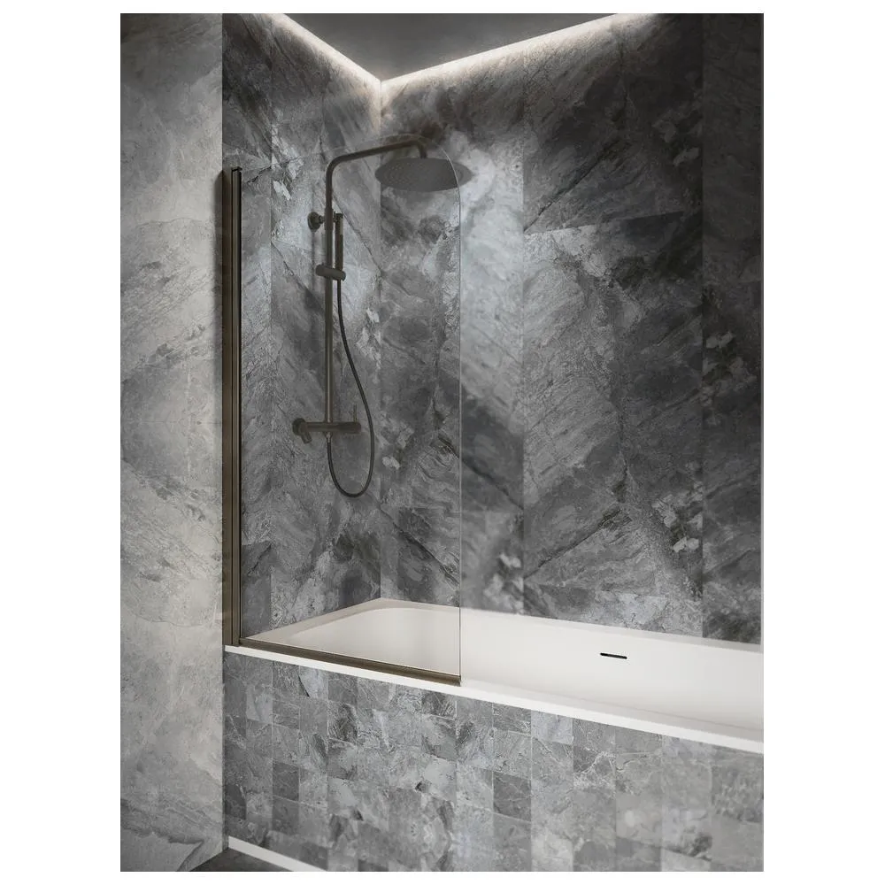 Шторка на ванну распашная Knotlor BS080CG0GM 140х80, оружейная сталь