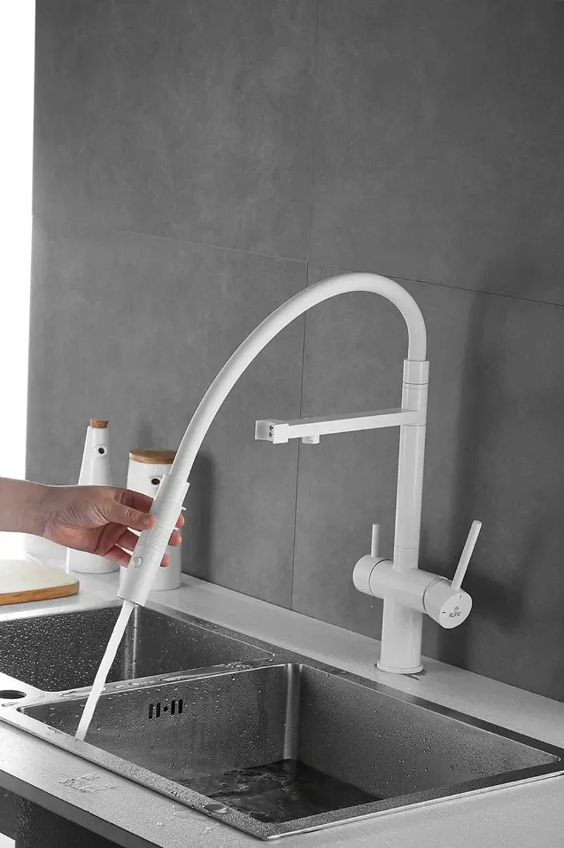 Смеситель для кухни Rose R958C, белый