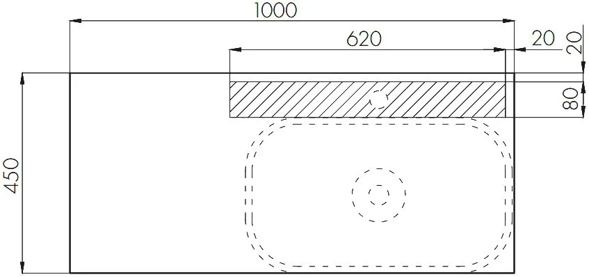 Столешница под раковину Aquaton с панелью Мишель 100 керамогранит 1A253303MIX40