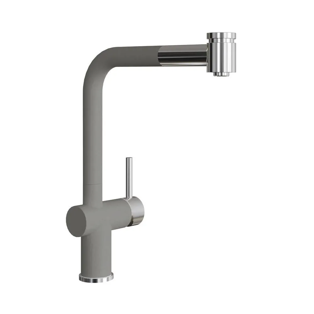 Смеситель для кухни с выдвижным изливом Florentina ПАЛЕРМО 317.08H.1223.307, серый шёлк
