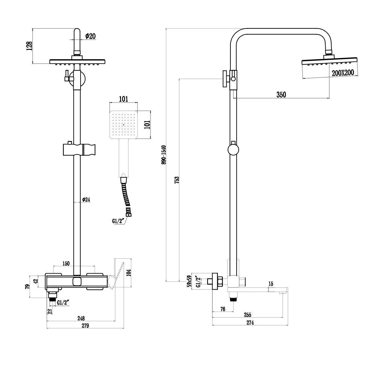 Душевая стойка Fmark FS8745-22H