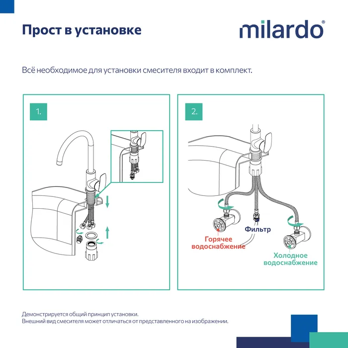Смеситель для кухни Milardo Rora с каналом для фильтрованной воды, графит (RORGMFJM05)