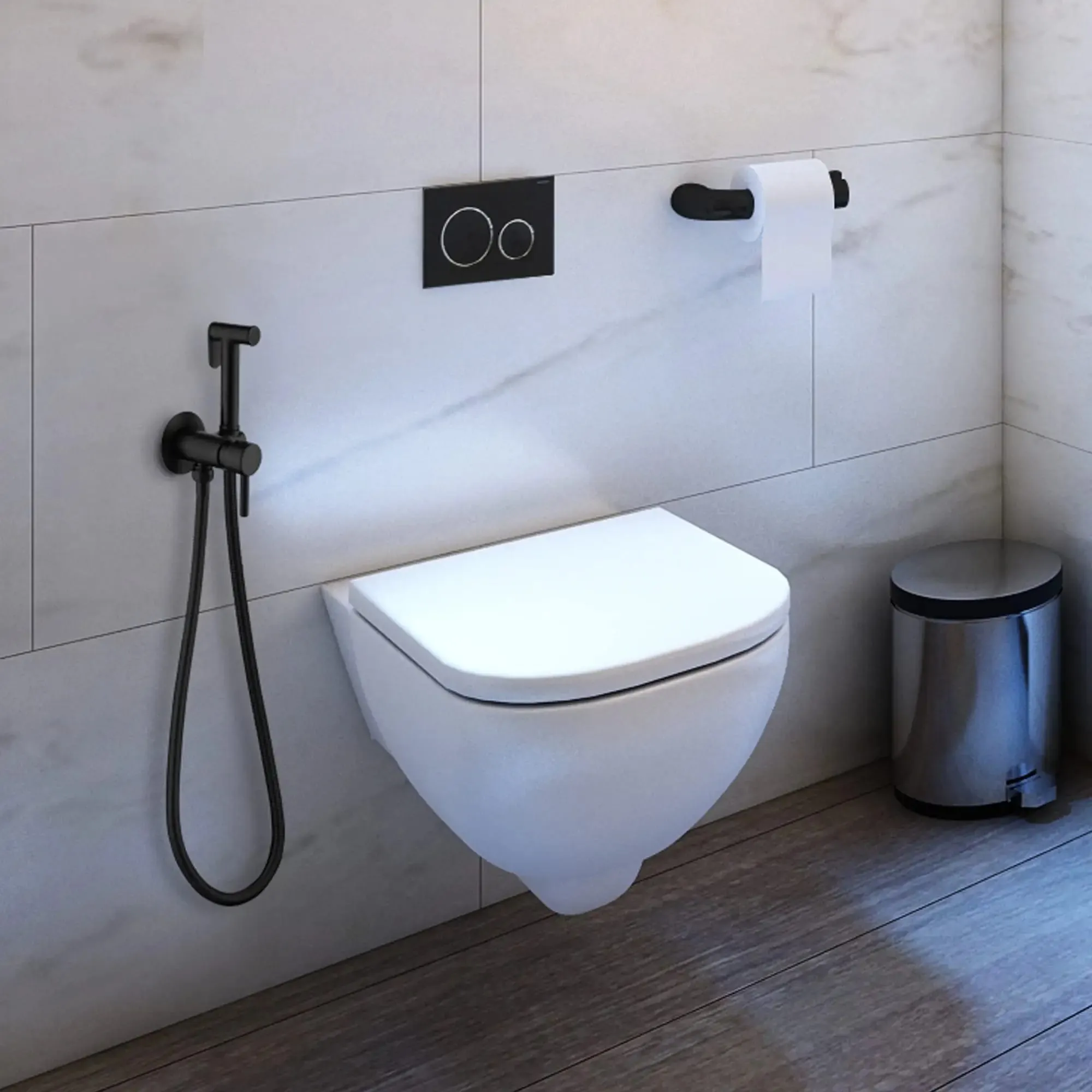 Гигиенический душ со смесителем Maretti Eleganza ENB30RV65, черный