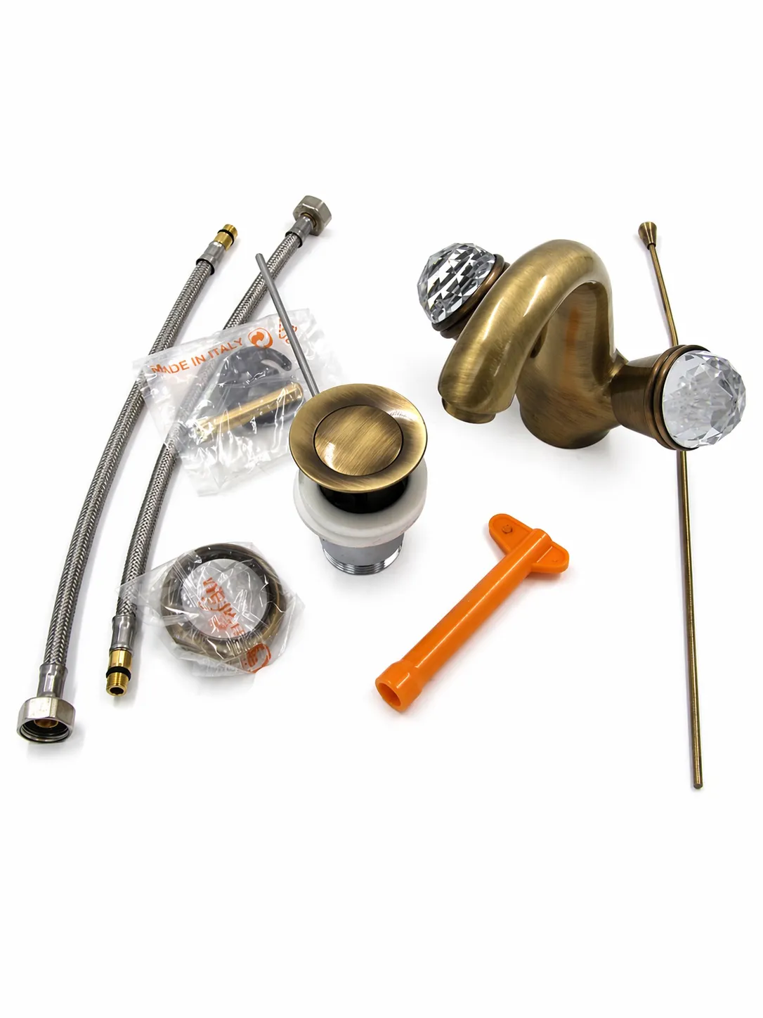 Смеситель для раковины с донным клапаном Fiore XT SKY (SWAROVSKI®) 17OO0623, бронза