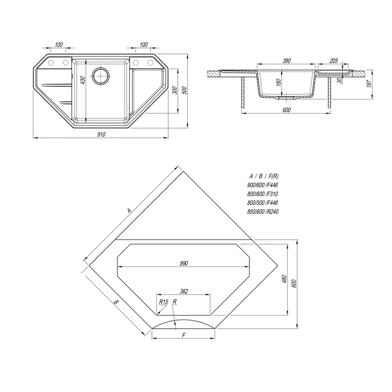 Кухонная мойка Dr. Gans КРОНА 29.040.D0910.408, серый
