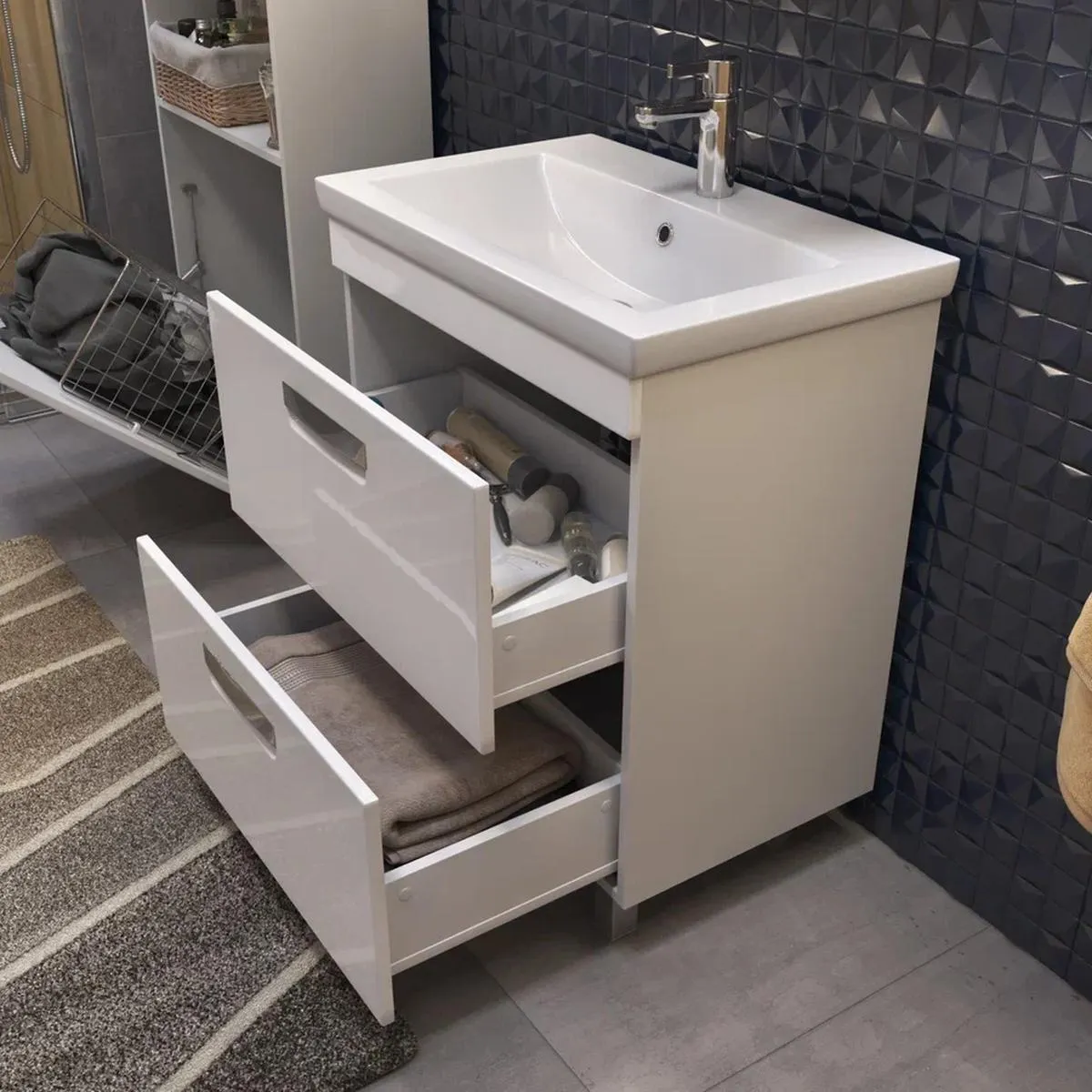 Тумба с раковиной напольная VIGO Plaza tn.PLA.COM.70.2Y, 70 см