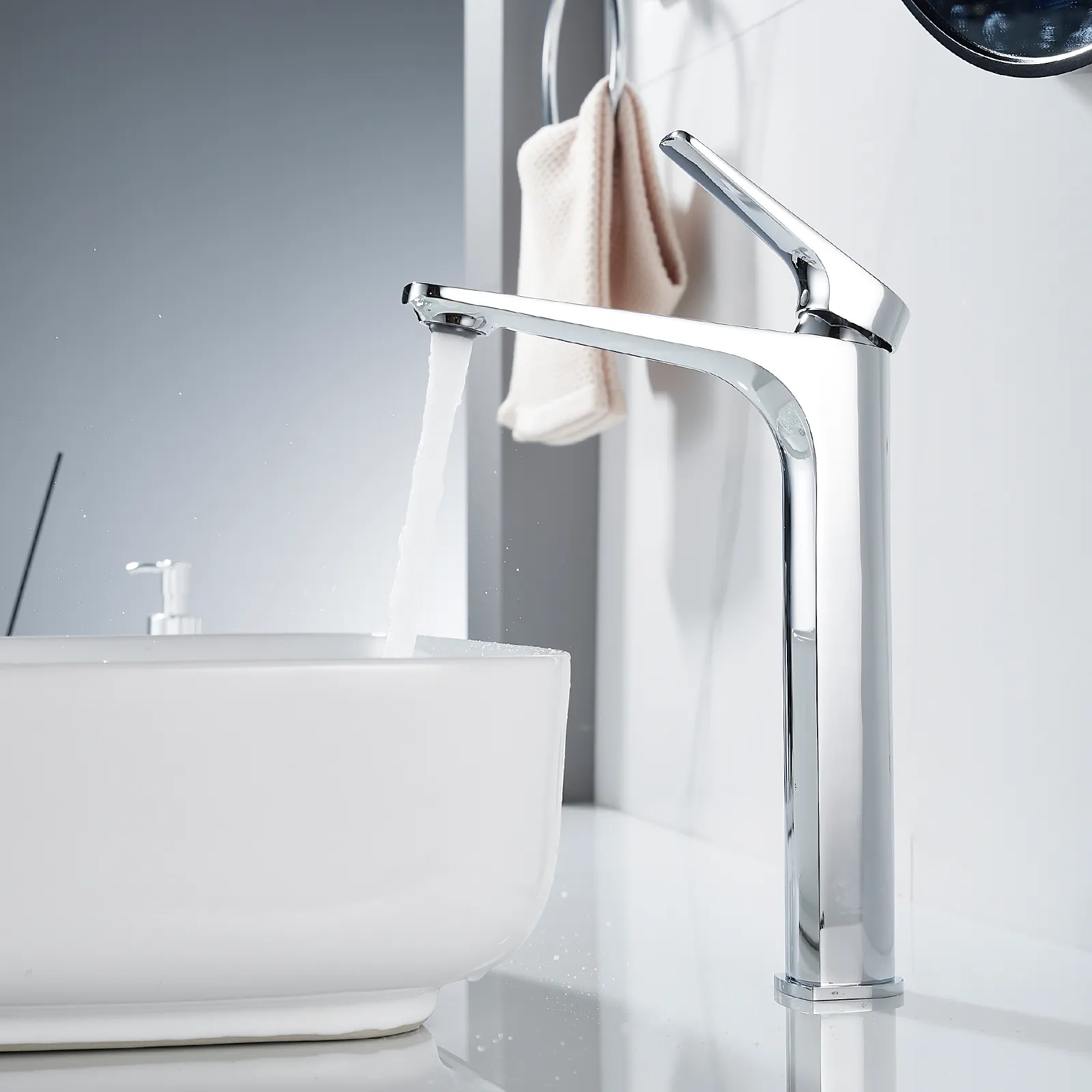 Смеситель для раковины высокий Shevanik S4211, хром