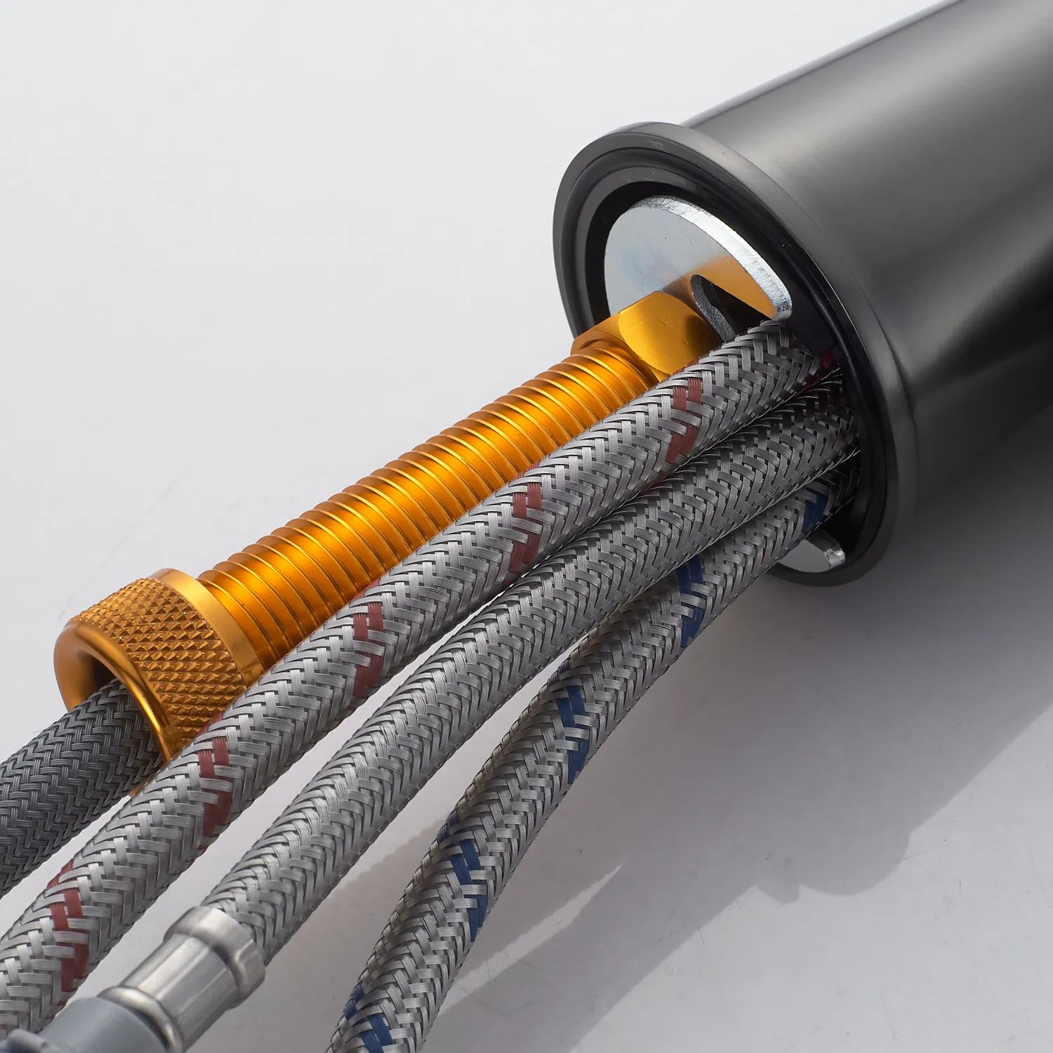 Смеситель для кухни с выдвижным изливом Shevanik S363T, оружейная сталь