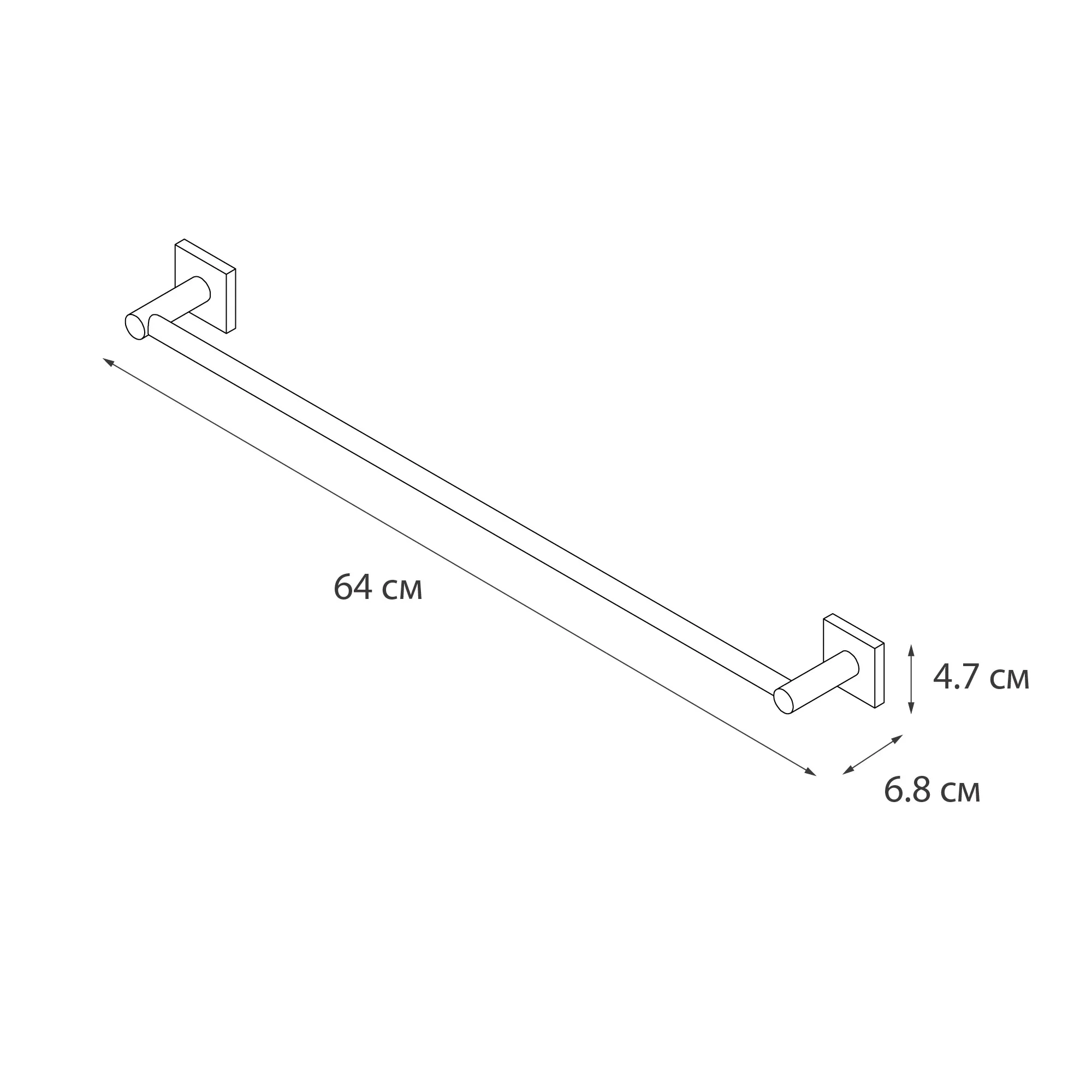 Полотенцедержатель трубчатый Fixsen Lux Chrome, 60см, FX-15001A