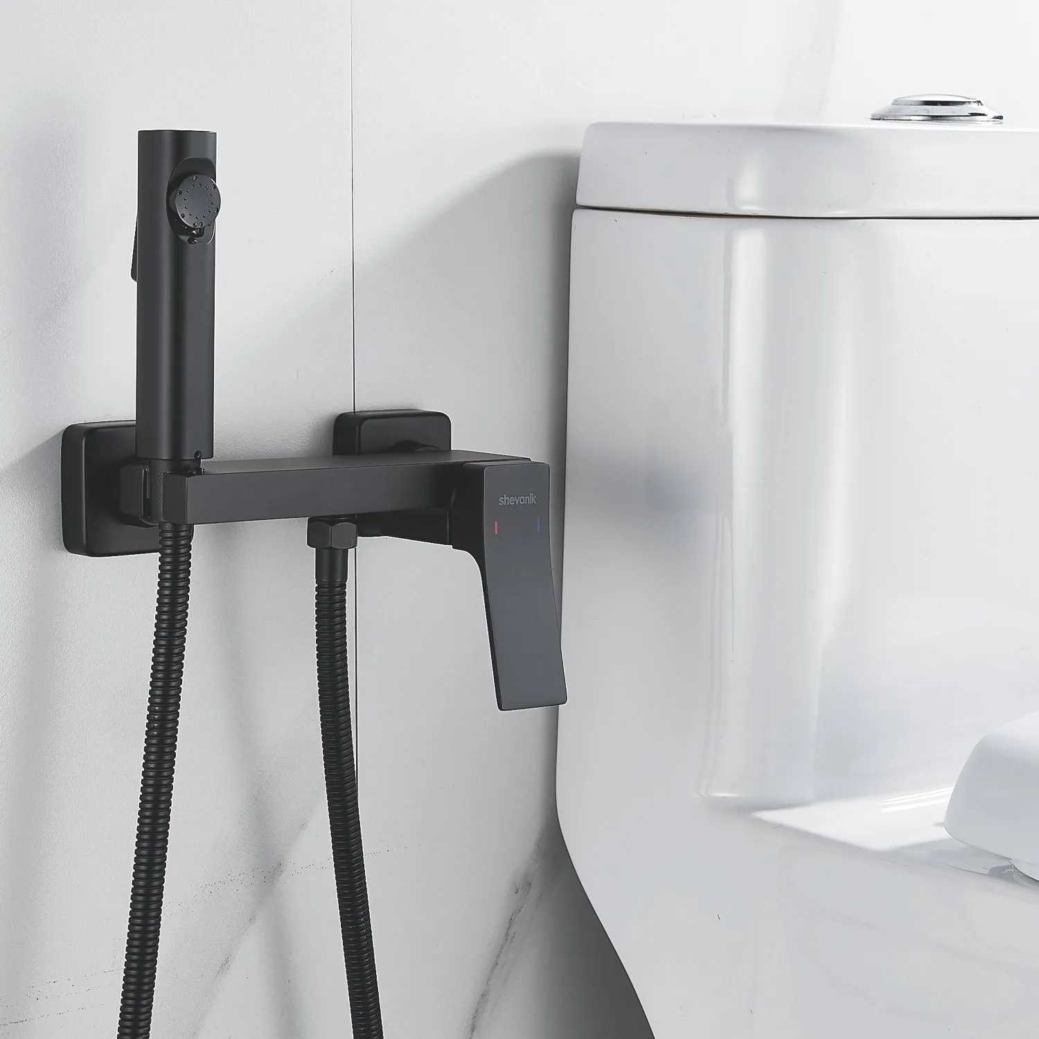 Гигиенический душ со смесителем Shevanik S4005H-1, черный