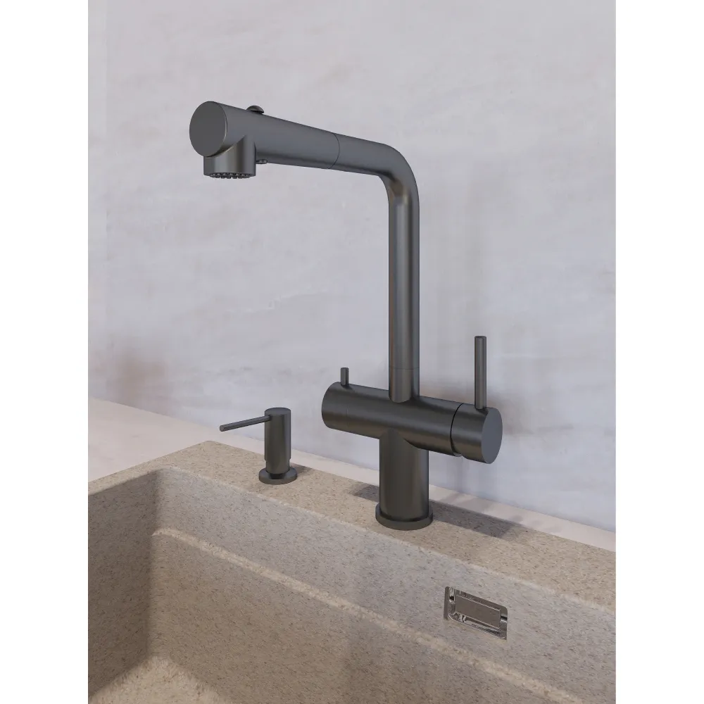 Смеситель для кухни Grandex Aqua Integra-SP 9020493, графит