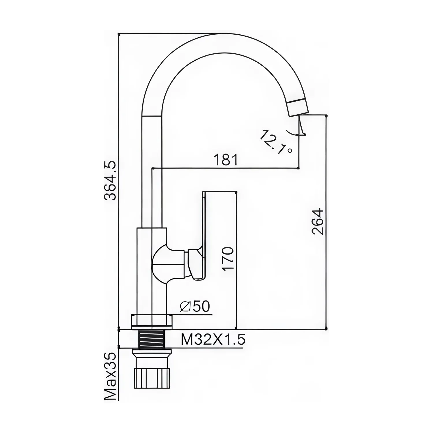 Смеситель для кухни Maretti Aria AR31RZZ845, хром