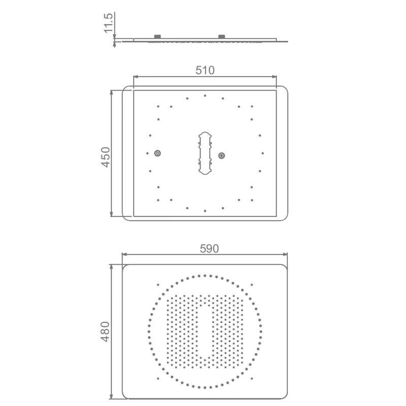 Верхний душ потолочный R452.03.09, графит