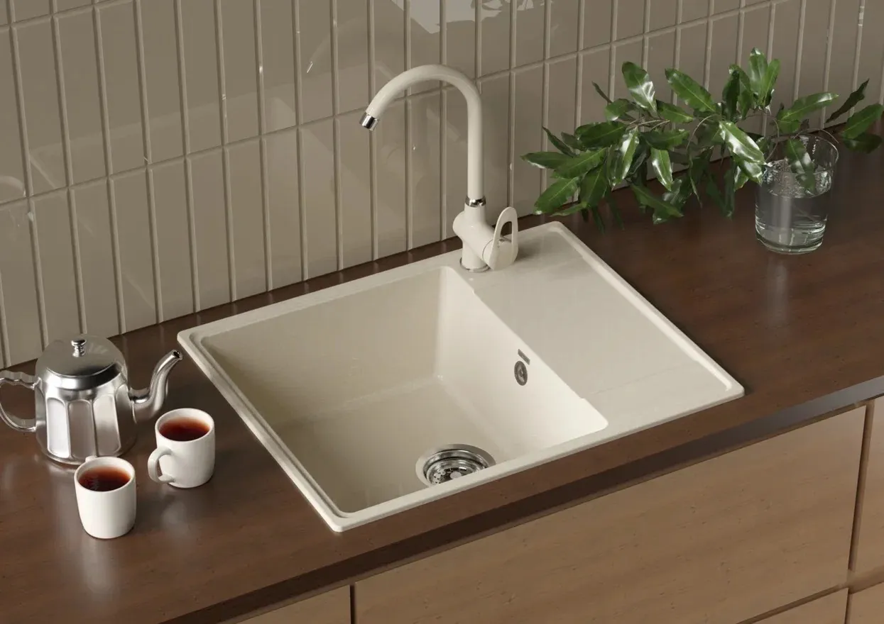 Кухонная мойка Ulgran Quartz Prima 605-02, лен