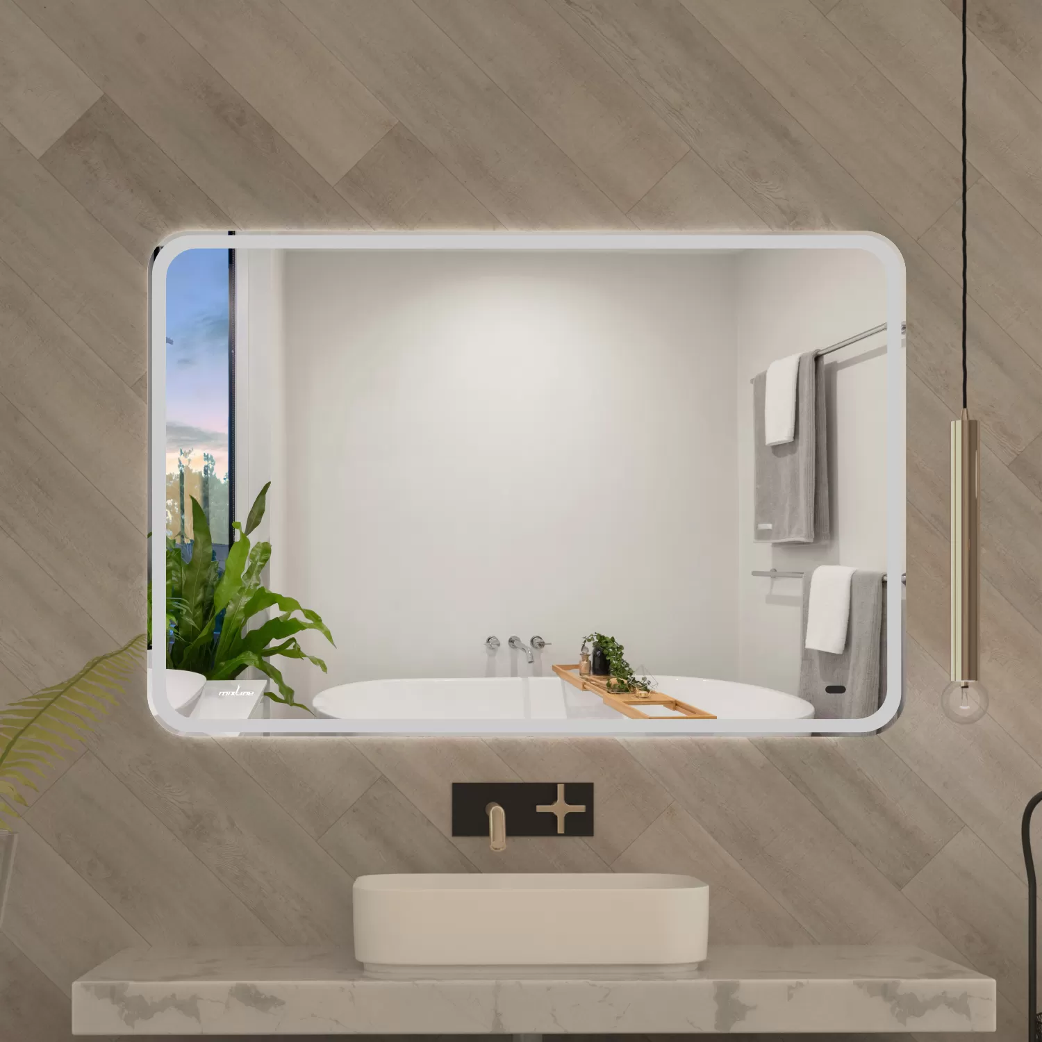 Зеркало MIXLINE "Турин-2" 1200*800 (ШВ) бесконтактный сенсор,светодиодная подсветка+подогрев (555288)