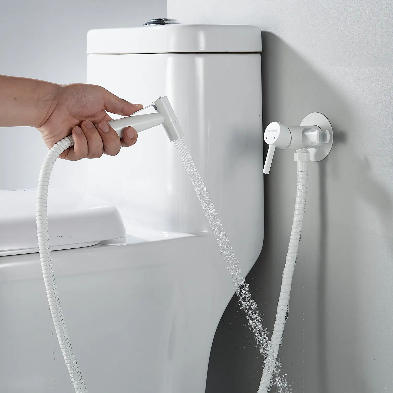 Гигиенический душ со смесителем Shevanik S147C, белый
