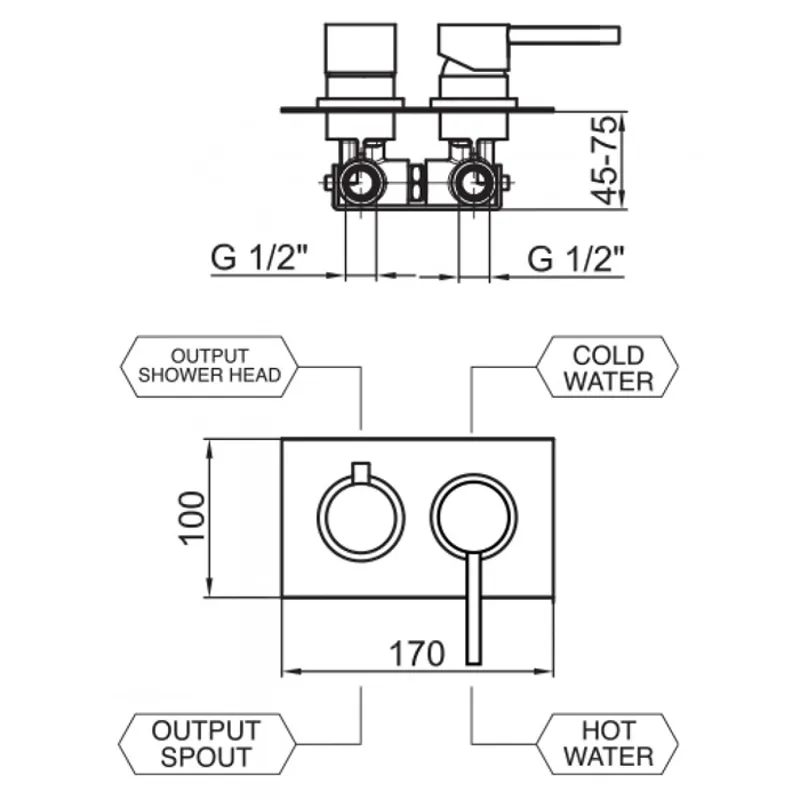 Смеситель для душа встраиваемый Webert Elio EL880601015, хром