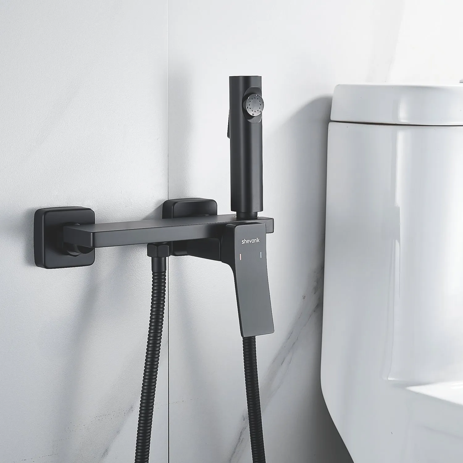 Гигиенический душ со смесителем Shevanik S6105H-1, черный