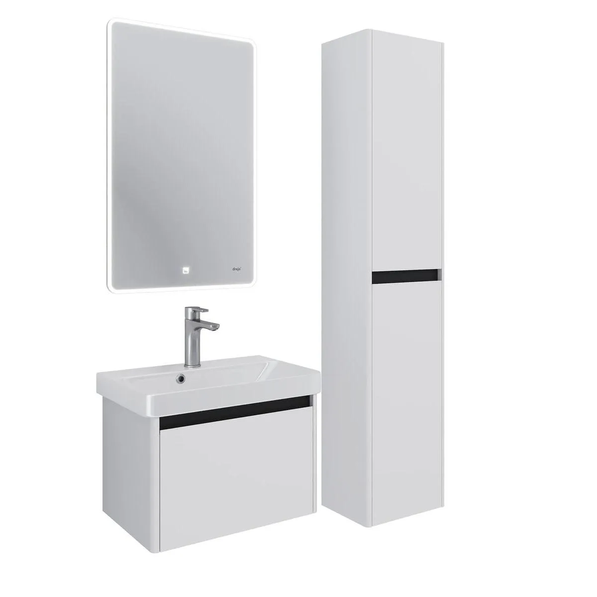 Тумба с раковиной подвесная Dreja Luxury 70 см, белый