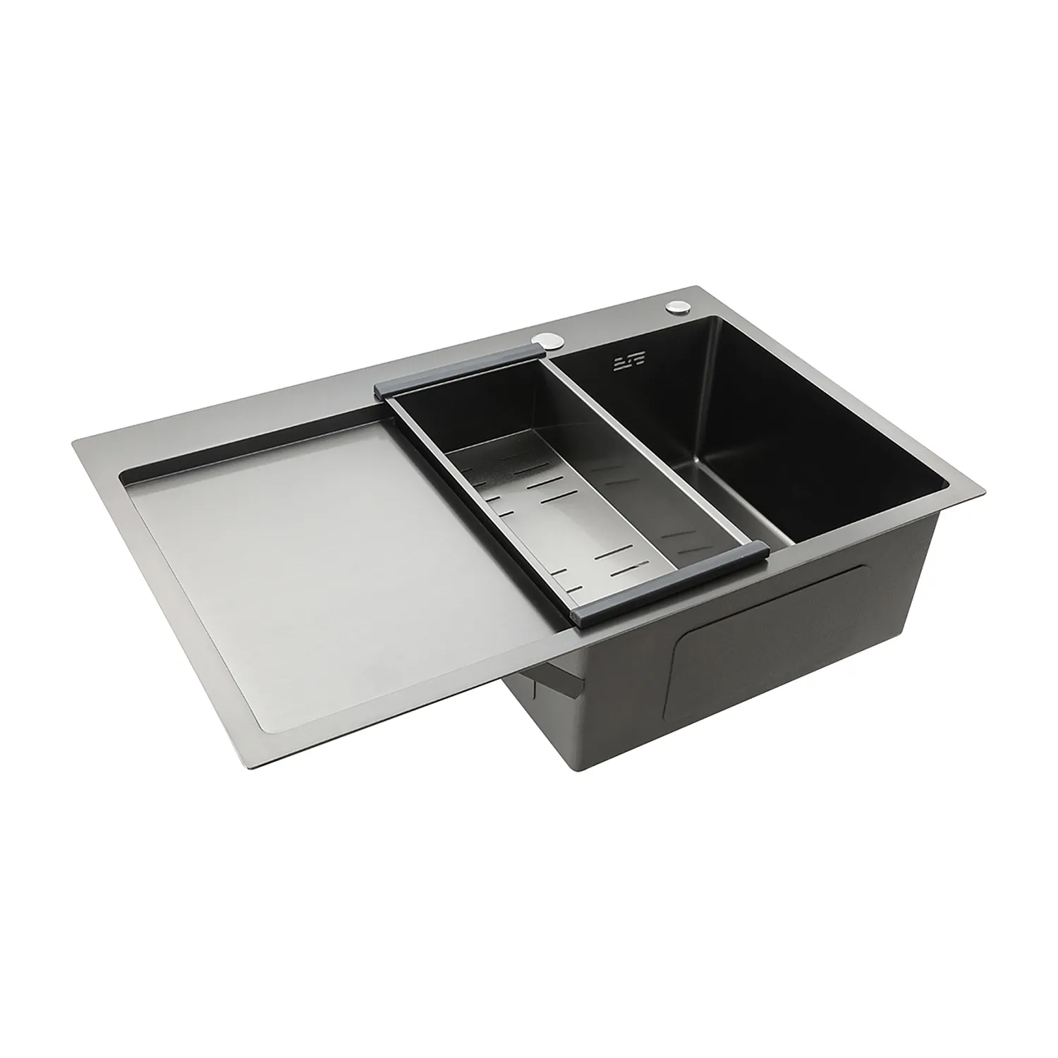 Кухонная мойка с коландером GAPPO GS7850-6R, графит