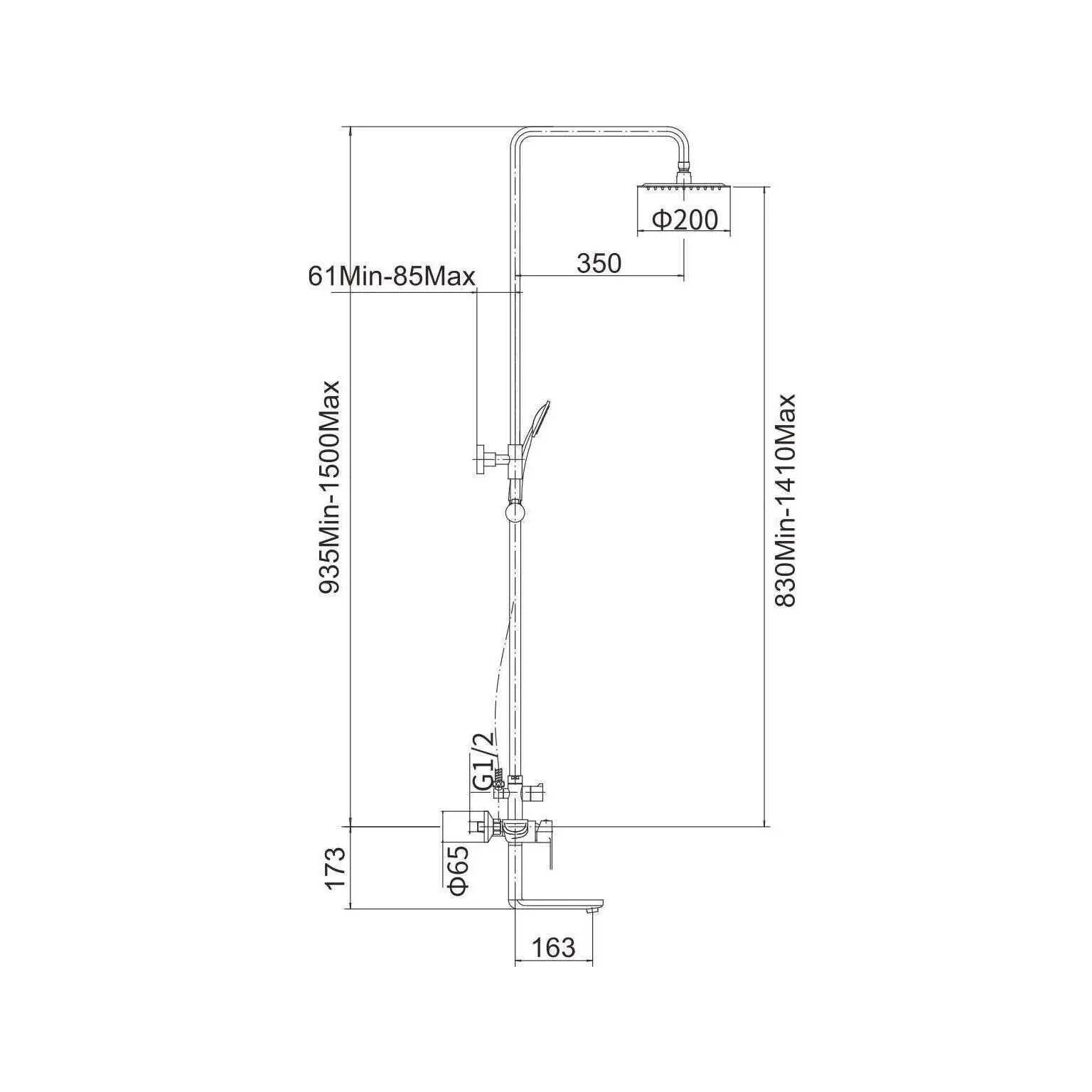 Душевая система FASHUN A52419, сатин