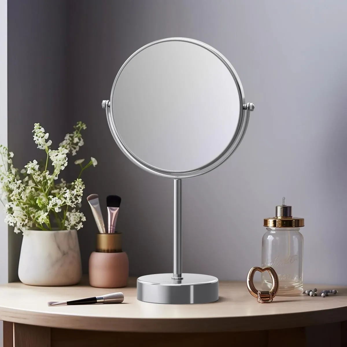 AQ4914CR зеркало косметическое настольное 5х