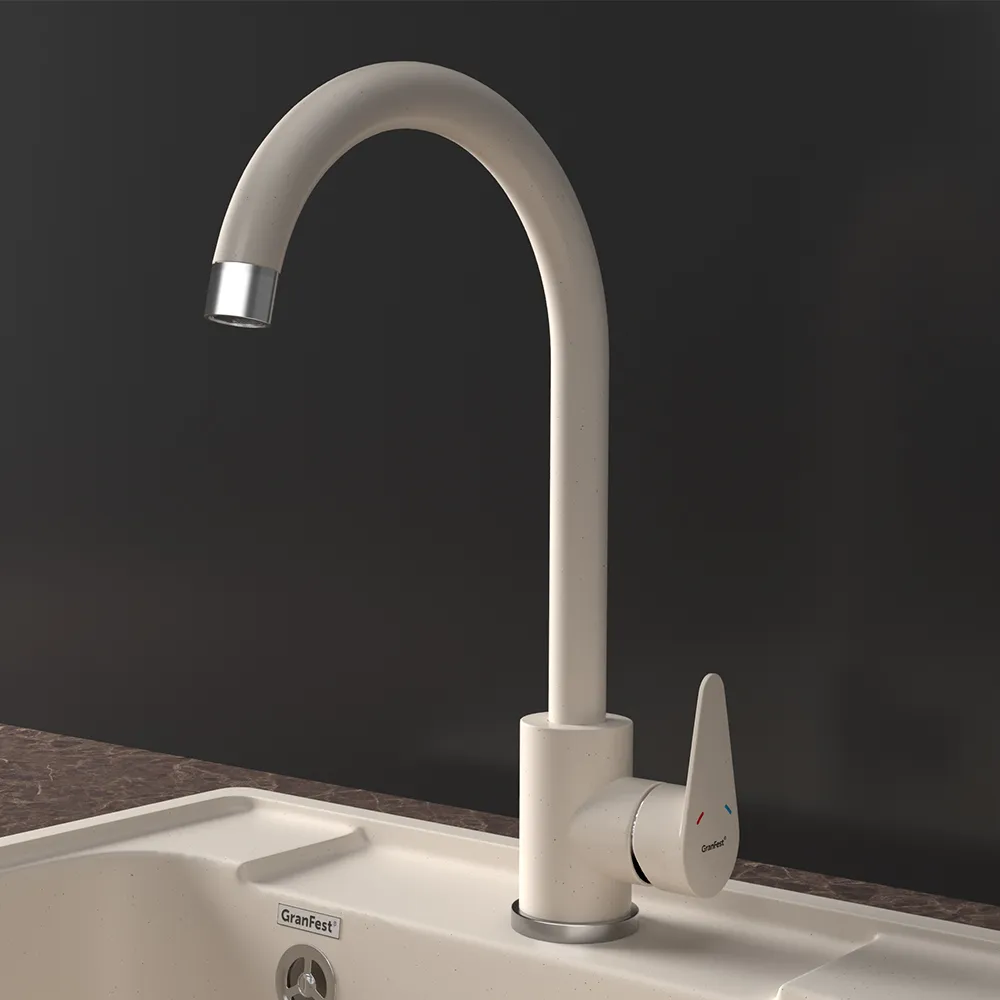 Смеситель для кухни GranFestGF-Z-5412, белый
