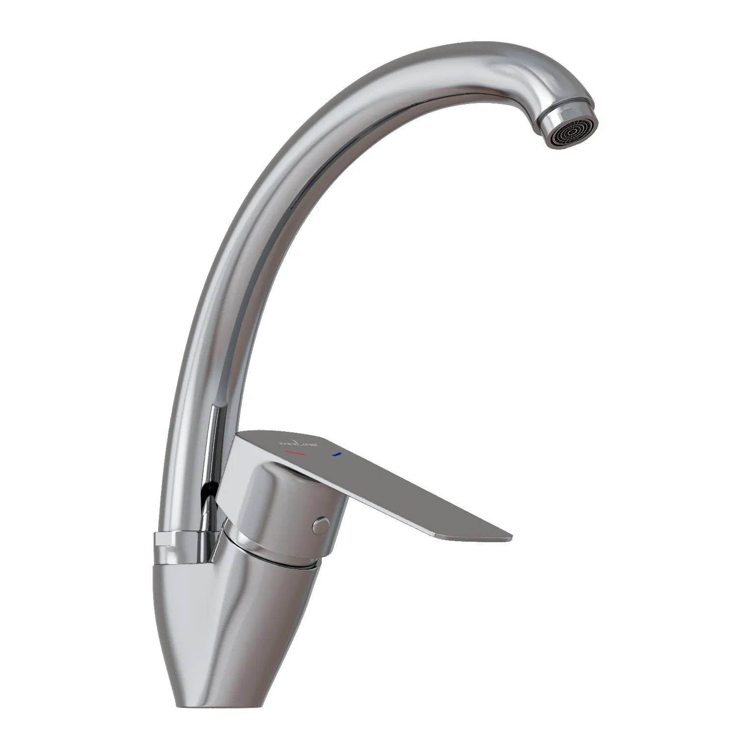 Смеситель для кухни 35k MIXLINE МЛ15-032(ML15-032)высокий излив б/отв боковая п/гайку (без подводки) (556658)
