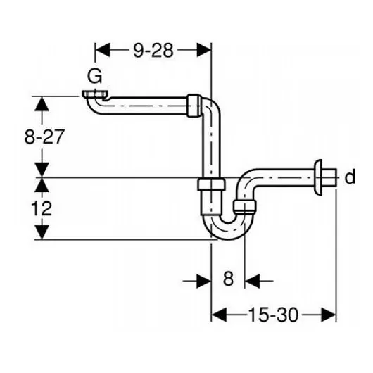 Сифон для раковины Geberit Uniflex белый (151.107.11.1)