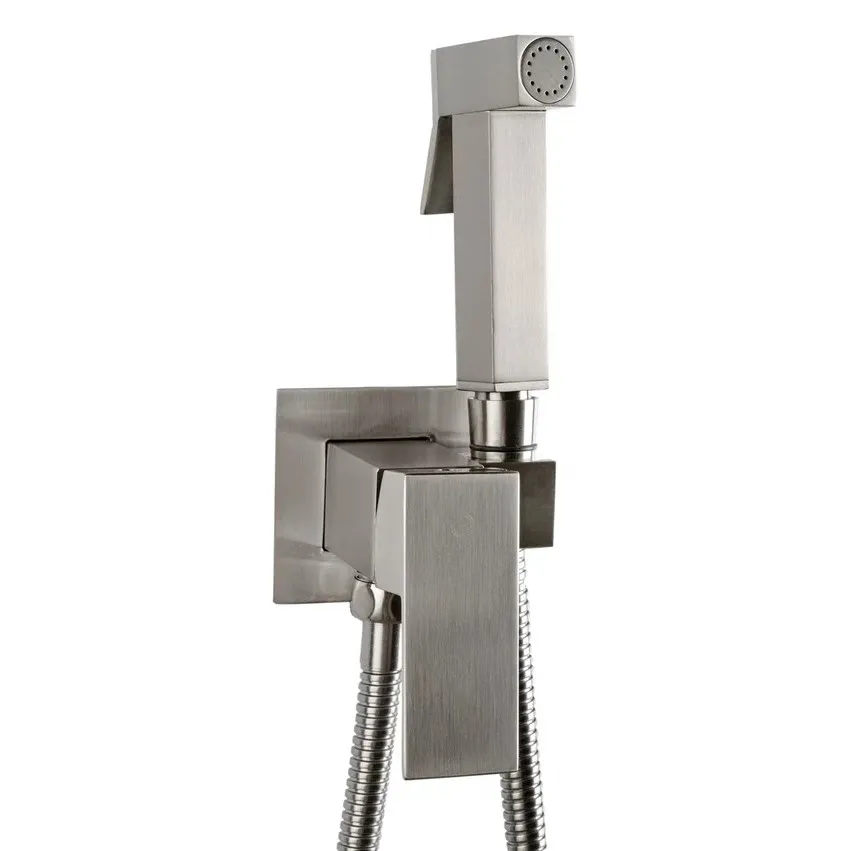 Гигиенический душ со смесителем встраиваемый FILARETE Fing FL101NK, никель