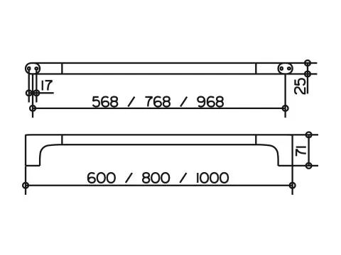 11501010800 EDITION 400 Полотенцедержатель 800мм, хром