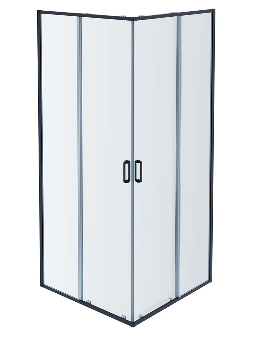 AQ ARI KV 10020GM Душевой уголок квадратный, двери раздвижные 1000x1000x2000 профиль оружейная сталь, стекло прозрачное