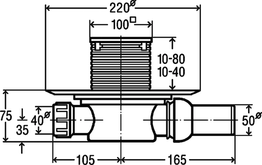 Душевой трап Viega Advantix (583217) с "сухим" затвором