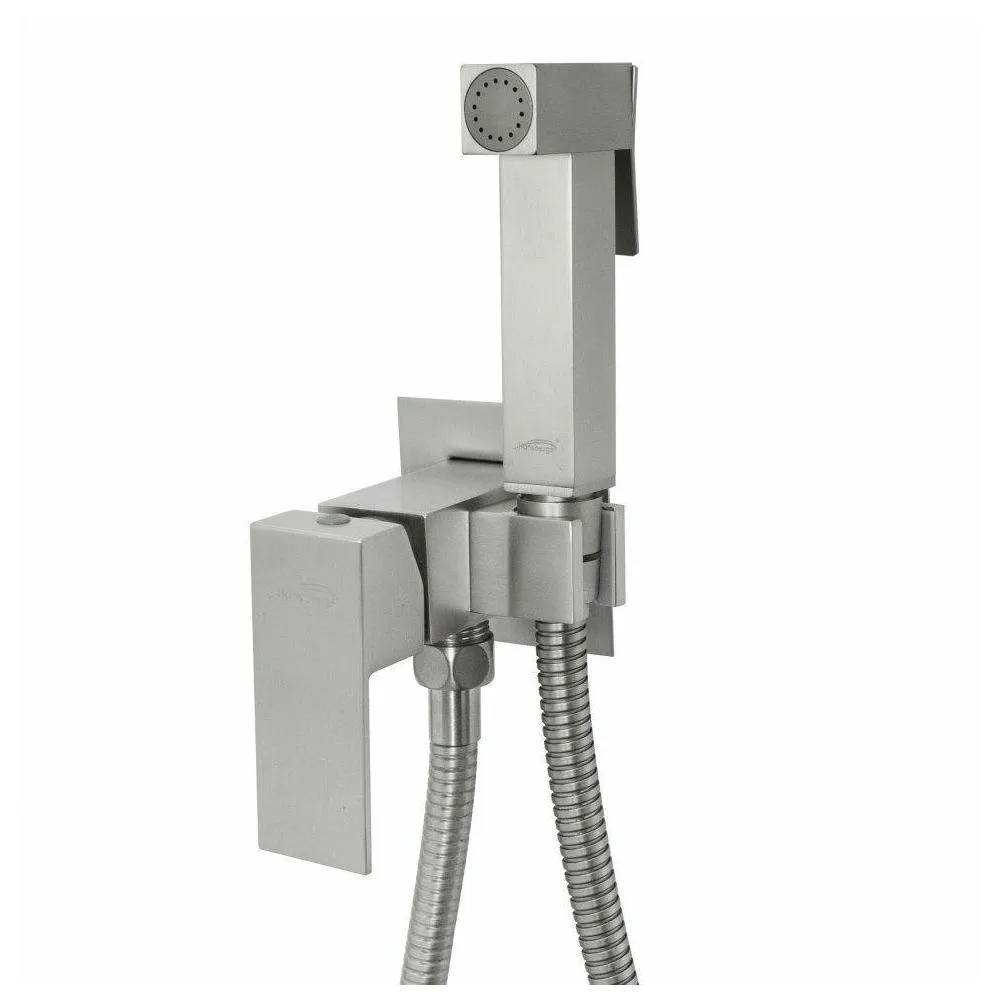 Гигиенический душ со смесителем встраиваемый Hansberge H3077NK, никель