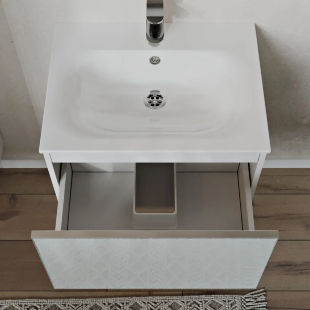 Тумба с раковиной подвесная (60см) Terminus Vega VEG10601900301OSL, белый