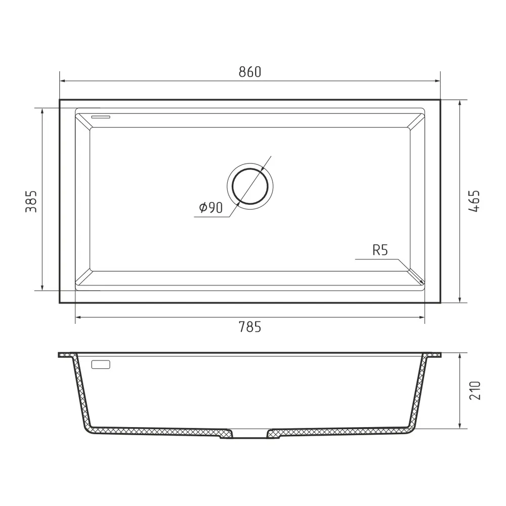 Кухонная мойка Rivelato STRIA SR-8679, белый