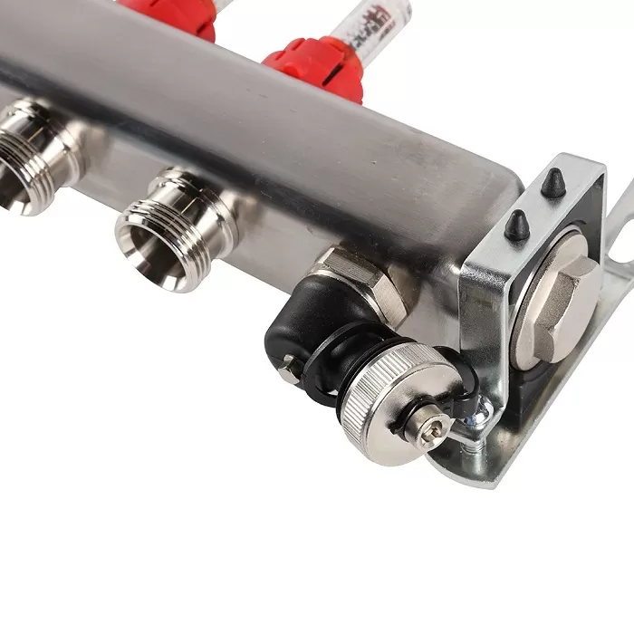 Коллектор Rommer 1"x3/4" на 8 контуров с расходомерами и запорными клапанами (RMS-1201-000008)
