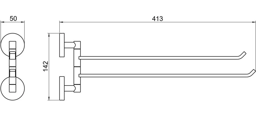 AQ4613MB БЕТТА полотенцедержатель двойной, матовый черный