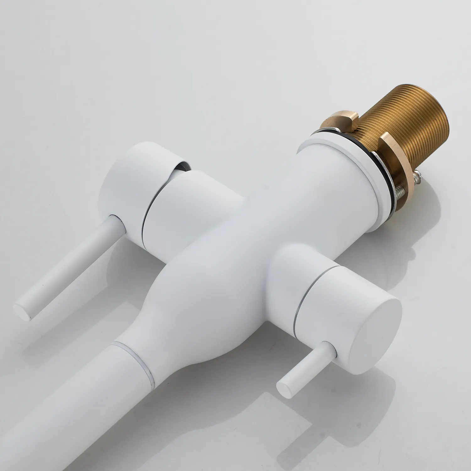 Смеситель для кухни с подключением фильтра Shevanik S248C, белый