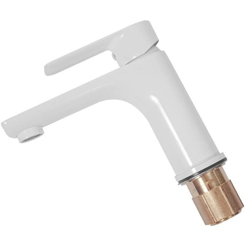 Смеситель для раковины Hansberge H1099W, белый/хром