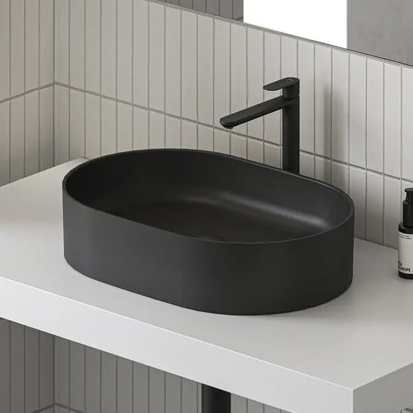 Умывальник CERAMIC 550 O SLIM черный матовый