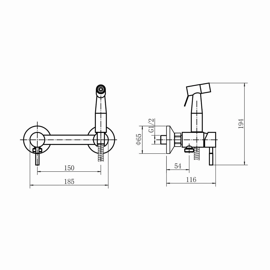 Гигиенический душ со смесителем D-Lin H180203, сатин