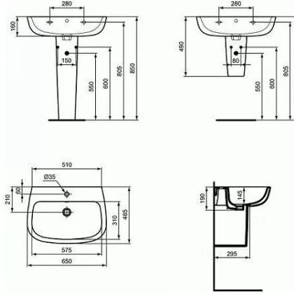 Пьедестал для раковины Ideal Standard Esedra T283901