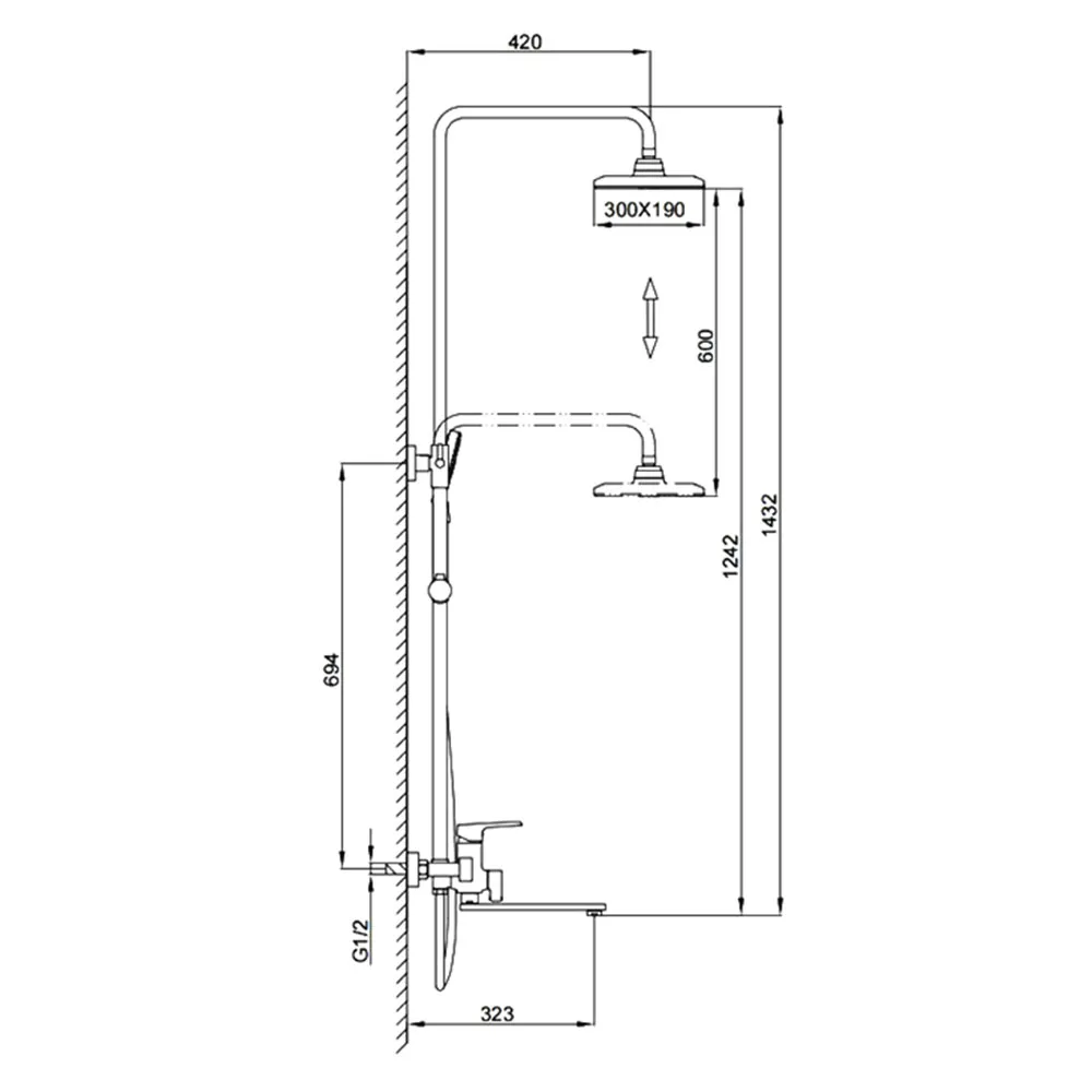 Душевая система FRAP F2471, хром
