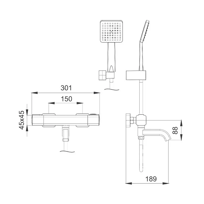 Смеситель для ванны GAPPO G3291, хром