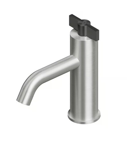 Смеситель для раковины Quadro design Valvola01, сталь брашированная/золото черное (19 01 ASON)